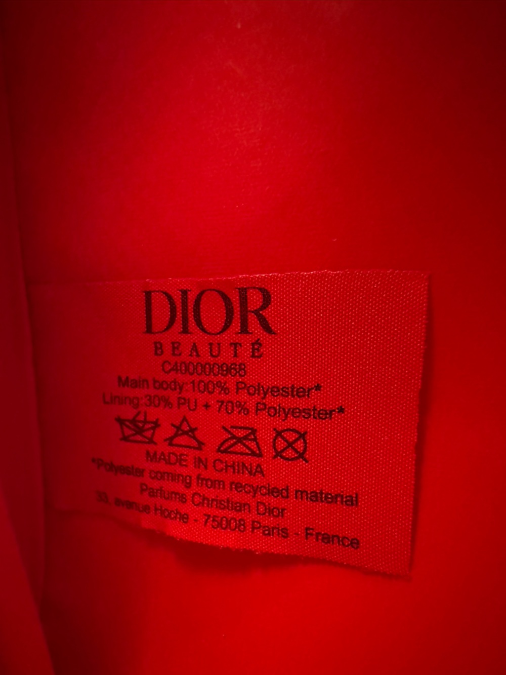 Christian Dior Beauté Red Women's Pouch with Chain Strap, scarf and Tassel. - Picture 4 of 10